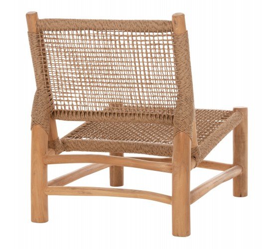 ΚΑΡΕΚΛΑ LONDER HM5986 ΞΥΛΟ TEAK ΣΕ ΦΥΣΙΚΟ ΚΑΙ ΣΥΝΘΕΤΙΚΟ RATTAN 63x77x77Υεκ.