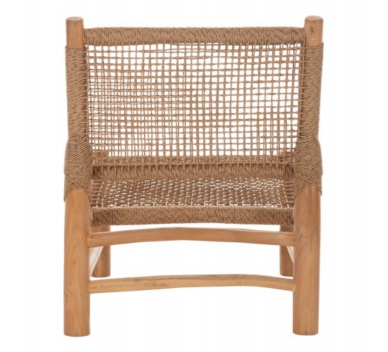 ΚΑΡΕΚΛΑ LONDER HM5986 ΞΥΛΟ TEAK ΣΕ ΦΥΣΙΚΟ ΚΑΙ ΣΥΝΘΕΤΙΚΟ RATTAN 63x77x77Υεκ.