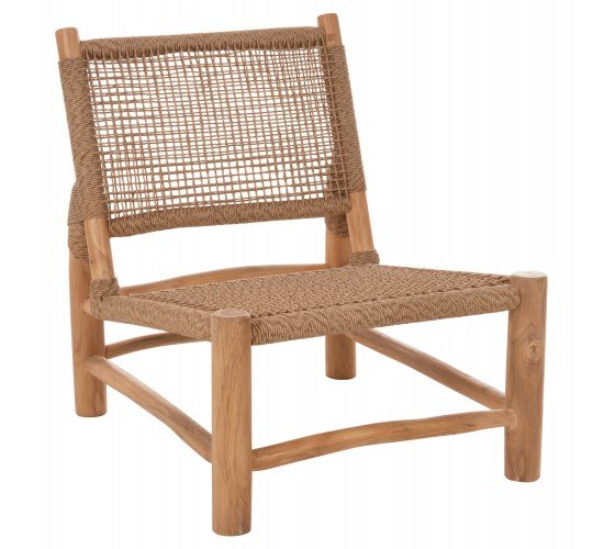 ΚΑΡΕΚΛΑ LONDER HM5986 ΞΥΛΟ TEAK ΣΕ ΦΥΣΙΚΟ ΚΑΙ ΣΥΝΘΕΤΙΚΟ RATTAN 63x77x77Υεκ.