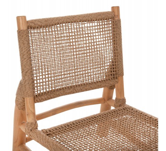 ΚΑΡΕΚΛΑ LONDER HM5986 ΞΥΛΟ TEAK ΣΕ ΦΥΣΙΚΟ ΚΑΙ ΣΥΝΘΕΤΙΚΟ RATTAN 63x77x77Υεκ.