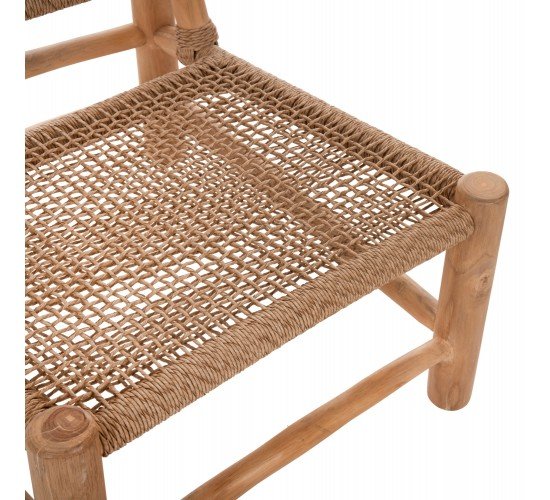 ΚΑΡΕΚΛΑ LONDER HM5986 ΞΥΛΟ TEAK ΣΕ ΦΥΣΙΚΟ ΚΑΙ ΣΥΝΘΕΤΙΚΟ RATTAN 63x77x77Υεκ.