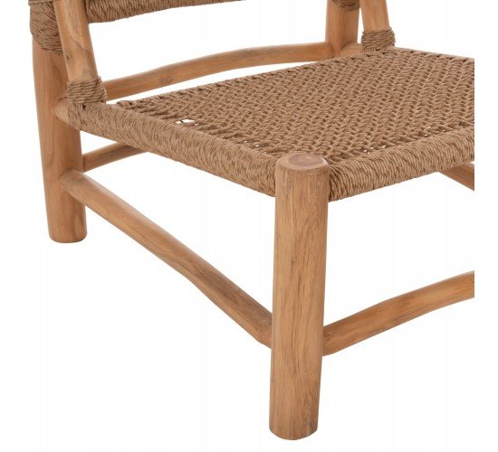 ΚΑΡΕΚΛΑ LONDER HM5986 ΞΥΛΟ TEAK ΣΕ ΦΥΣΙΚΟ ΚΑΙ ΣΥΝΘΕΤΙΚΟ RATTAN 63x77x77Υεκ.