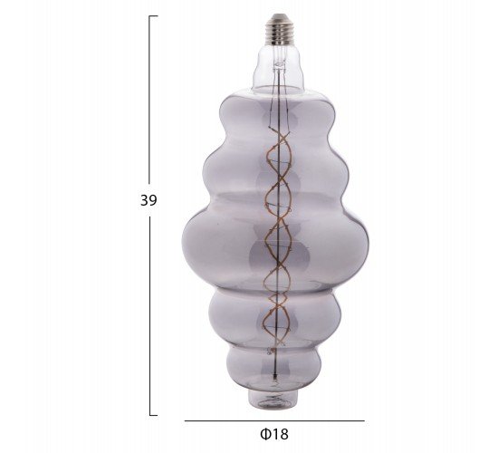 ΛΑΜΠΤΗΡΑΣ LED FILAMENT 8W E27 3000K SMOKE COLOR DIMMABLE HM4056.03