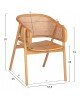 ΠΟΛΥΘΡΟΝΑ KENLEE HM9872 ΦΡΑΞΙΝΟΣ ΚΑΙ ΦΥΣΙΚΟ RATTAN RATTAN ΣΕ ΦΥΣΙΚΟ 57,5x55x81Yεκ.