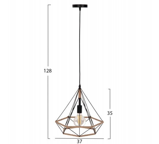 ΦΩΤΙΣΤΙΚΟ ΟΡΟΦΗΣ ΚΡΕΜΑΣΤΟ HM4062 ΜΕΤΑΛΛΟ ΜΑΥΡΟ-ΣΧΟΙΝΙ 33x37x128Υεκ.