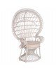 ΠΟΛΥΘΡΟΝΑ ROYAL PEACOCK HM9342.02 RATTAN ΣΕ ΛΕΥΚΟ-ΜΑΞΙΛΑΡΙ ΛΕΥΚΟ 114x72x150Yεκ.