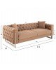 ΚΑΝΑΠΕΣ τ.CHESTERFIELD MOBAR HM3263.03 ΜΠΕΖ ΒΕΛΟΥΔΟ-ΜΕΤΑΛΛΙΚΑ ΠΟΔΙΑ 212x87x68Υεκ