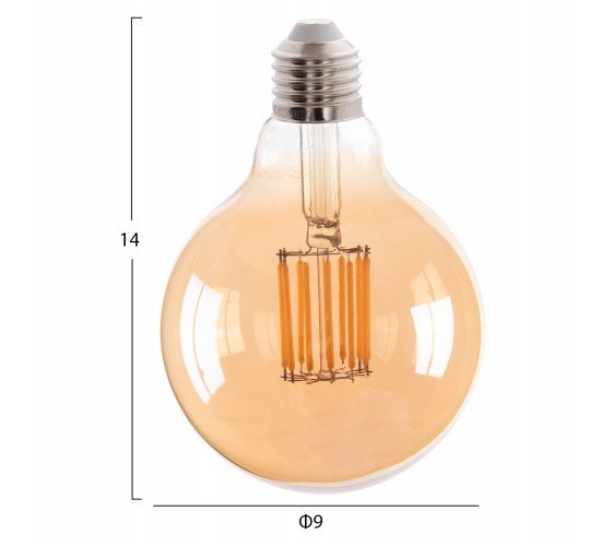 ΛΑΜΠΤΗΡΑΣ GLOBO LED FILAMENT 12W E27 3000K ΧΡΥΣΟ HM4049.02