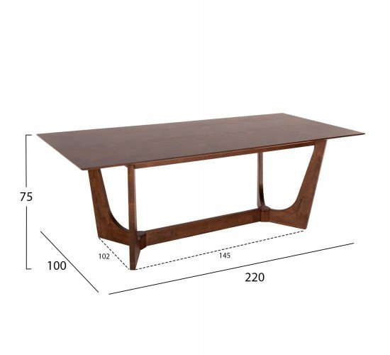 ΤΡΑΠΕΖΙ HM9742 ΜΕ ΞΥΛΙΝΗ ΕΠΙΦΑΝΕΙΑ 220X100x75Yεκ.