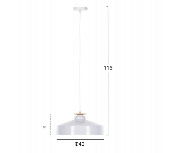 ΦΩΤΙΣΤΙΚΟ ΟΡΟΦΗΣ ΚΡΕΜΑΣΤΟ HM4159.02 ΛΕΥΚΟ ΜΕΤΑΛΛΙΚΟ ΚΑΠΕΛΟ Φ40x116Υεκ
