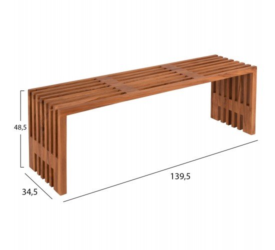 ΠΑΓΚΑΚΙ NYA HM9829 ΜΑΣΙΦ ΞΥΛΟ TEAK ΣΕ ΦΥΣΙΚΟ 139,5x34,5x48,5Υεκ.