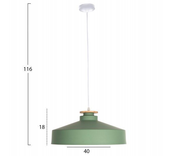 ΦΩΤΙΣΤΙΚΟ ΟΡΟΦΗΣ ΚΡΕΜΑΣΤΟ HM4159.05 ΠΡΑΣΙΝΟ ΜΕΤΑΛΛΙΚΟ ΚΑΠΕΛΟ Φ40x116Υεκ