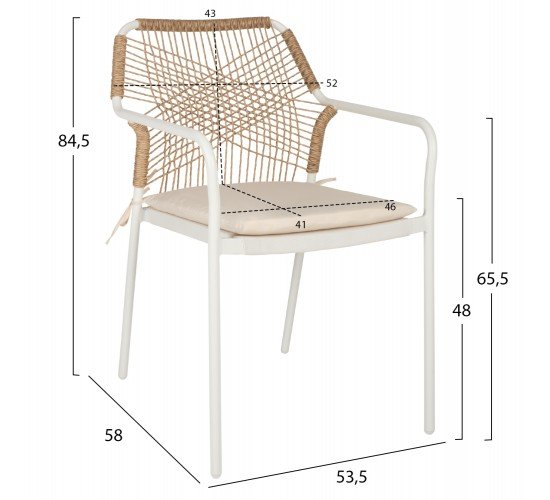 ΠΟΛΥΘΡΟΝΑ ΑΛΟΥΜΙΝΙΟΥ TROTTER HM5865.12 ΛΕΥΚΟΣ ΣΚΕΛΕΤΟΣ ΜΕ WICKER ΜΠΕΖ & ΛΕΥΚΟ ΜΑΞΙΛΑΡΙ