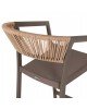 ΣΚΑΜΠΟ ΑΛΟΥΜΙΝΙΟΥ ΣΑΜΠΑΝΙ ΜΕ ΜΠΡΑΤΣΑ RATTAN & TEXTLINE 56x58x105Yεκ.HM5892.23