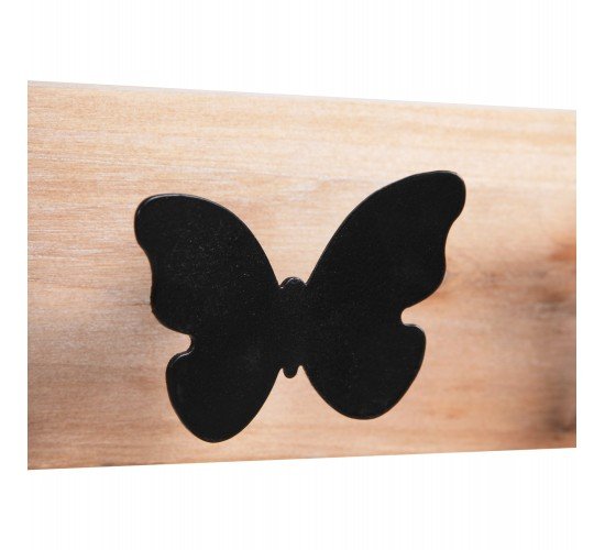 ΚΑΘΡΕΠΤΗΣ ΤΟΙΧΟΥ ΣΤΡΟΓΓΥΛΟΣ SCUTTLE HM4222 FIR WOOD&MDF-BLACK METAL 80x6,5x30,5Υεκ.