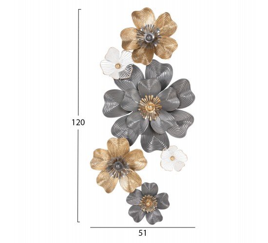 ΔΙΑΚΟΣΜΗΤΙΚΟ ΤΟΙΧΟΥ HM4214 ΜΕΤΑΛΛΟ ΣΕ ΛΕΥΚΟ-ΓΚΡΙ-ΧΡΥΣΟ 51x7,5x120εκ.