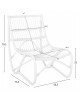 ΠΟΛΥΘΡΟΝΑ GRINN HM9815.03 ΡΑΒΔΟΙ RATTAN ΣΕ ΛΕΥΚΟ 56,5x73,5x79,5Υ εκ.