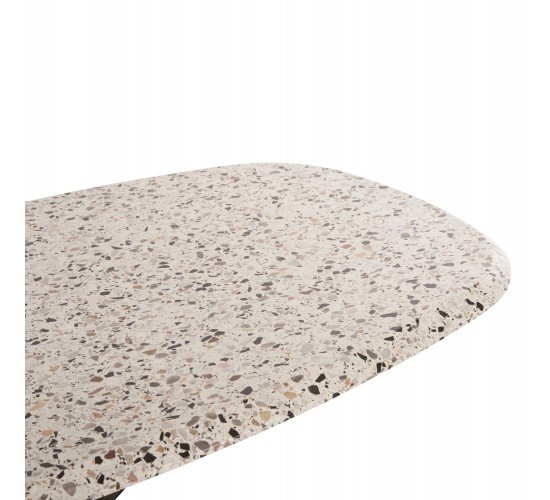 ΤΡΑΠΕΖΙ ΟΒΑΛ RODDEN HM11903.03 ΜΕ WERZALIT TERRAZZO-ΜΑΥΡΗ ΧΙΑΣΤΙ ΒΑΣΗ 146x94x75Υεκ