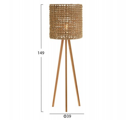 ΕΠΙΔΑΠΕΔΙΟ ΦΩΤΙΣΤΙΚΟ HM4352 RUBBERWOOD-RATTAN-SEAGRASS ΣΕ ΦΥΣΙΚΟ Φ39x149Υεκ.