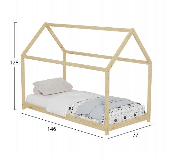 ΚΡΕΒΑΤΙ ΠΑΙΔΙΚΟ PEPE HM678.01 τ.MONTESSORI ΞΥΛΟ ΠΕΥΚΟ ΦΥΣΙΚΟ- 140x70εκ