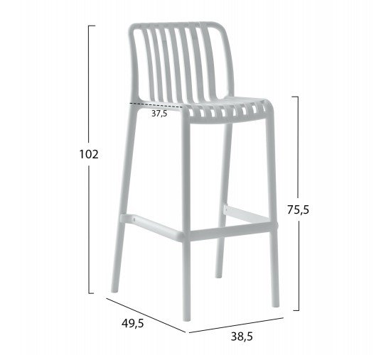 ΣΚΑΜΠΟ BAR ΠΟΛΥΠΡΟΠΥΛΕΝΙΟΥ CONVEE HM6098.01 ΛΕΥΚΟ 38,5x49,5x102Υεκ.