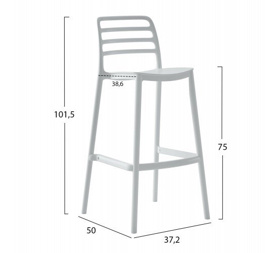 ΣΚΑΜΠΟ BAR ΠΟΛΥΠΡΟΠΥΛΕΝΙΟΥ SNOD HM6099.01 ΛΕΥΚΟ 37,2x50x101,5Υεκ.