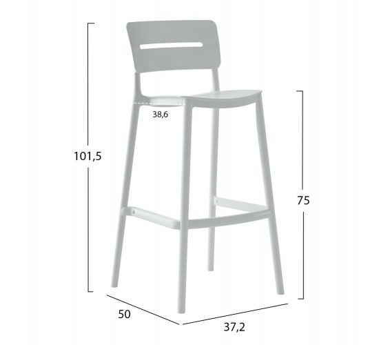 ΣΚΑΜΠΟ BAR ΠΟΛΥΠΡΟΠΥΛΕΝΙΟΥ SNOD2 HM6100.01 ΛΕΥΚΟ 37,2x50x101,5Υεκ.