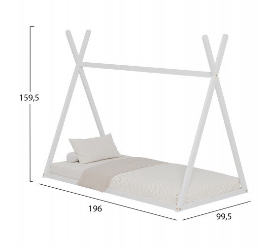 ΚΡΕΒΑΤΙ ΠΑΙΔΙΚΟ MUNK HM681.03 τ.MONTESSORI ΜΑΣΙΦ ΞΥΛΟ ΠΕΥΚΟΥ ΛΕΥΚΟ- 190x90εκ