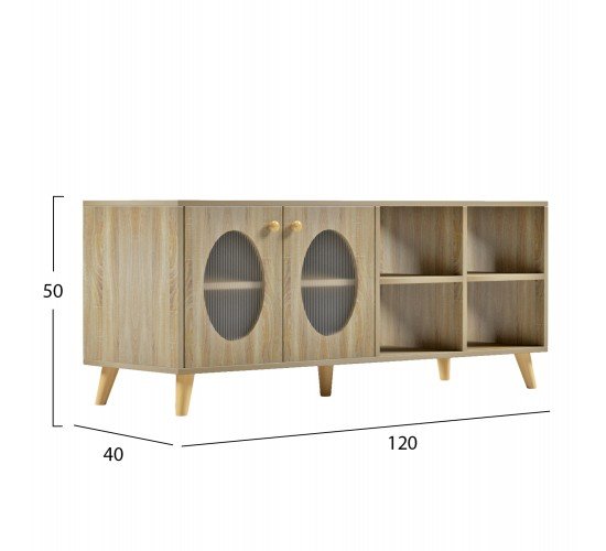 ΕΠΙΠΛΟ ΤΗΛΕΟΡΑΣΗΣ RILLION HM9879 ΜΕΛΑΜΙΝΗ ΣΕ SONAMA 120x40x50Yεκ