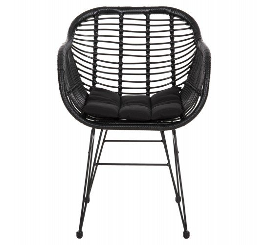 ΠΟΛΥΘΡΟΝΑ ΜΕ ΜΑΞΙΛΑΡΙ ΜΕΤΑΛΛΙΚΗ ALLEGRA HM5450.32 ΜΕ WICKER ΜΑΥΡΟ 58x59x82Υεκ.