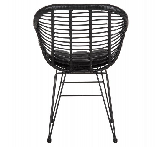 ΠΟΛΥΘΡΟΝΑ ΜΕ ΜΑΞΙΛΑΡΙ ΜΕΤΑΛΛΙΚΗ ALLEGRA HM5450.32 ΜΕ WICKER ΜΑΥΡΟ 58x59x82Υεκ.