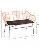 ΚΑΝΑΠΕΣ ALLEGRA HM6077 ΜΑΥΡΟ ΜΕΤΑΛΛΟ-ΜΠΕΖ ΣΥΝΘ.RATTAN 120x62x80Υεκ.