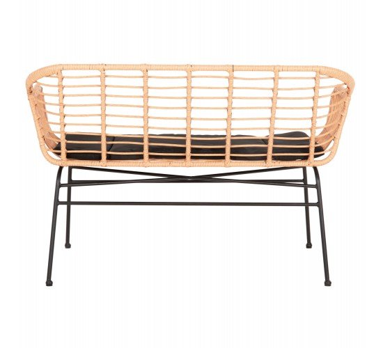 ΚΑΝΑΠΕΣ ALLEGRA HM6077 ΜΑΥΡΟ ΜΕΤΑΛΛΟ-ΜΠΕΖ ΣΥΝΘ.RATTAN 120x62x80Υεκ.