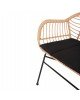 ΚΑΝΑΠΕΣ ALLEGRA HM6077 ΜΑΥΡΟ ΜΕΤΑΛΛΟ-ΜΠΕΖ ΣΥΝΘ.RATTAN 120x62x80Υεκ.