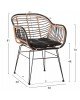 ΠΟΛΥΘΡΟΝΑ ALLEGRA HM5663.11 ΜΕΤΑΛ.ΣΚΕΛΕΤΟΣ-P.E.RATTAN ΜΠΕΖ-ΜΑΥΡΟ 58x59x81Υεκ