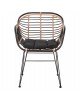 ΠΟΛΥΘΡΟΝΑ ALLEGRA HM5663.11 ΜΕΤΑΛ.ΣΚΕΛΕΤΟΣ-P.E.RATTAN ΜΠΕΖ-ΜΑΥΡΟ 58x59x81Υεκ