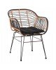 ΠΟΛΥΘΡΟΝΑ ALLEGRA HM5663.11 ΜΕΤΑΛ.ΣΚΕΛΕΤΟΣ-P.E.RATTAN ΜΠΕΖ-ΜΑΥΡΟ 58x59x81Υεκ