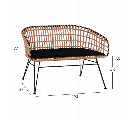 ΣΕΤ ΕΞΩΤ.ΧΩΡΟΥ 4ΤΜΧ ALLEGRA HM21051 ΣΥΝΘ.RATTAN ΜΠΕΖ-ΜΑΥΡΟ ΜΕΤΑΛΛΟ