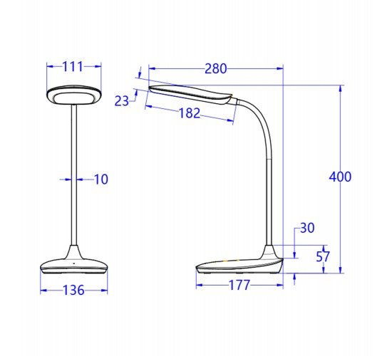 ΦΩΤΙΣΤΙΚΟ ΓΡΑΦΕΙΟΥ LED BLAIN HM4444.01 ΛΕΥΚΟ ABS