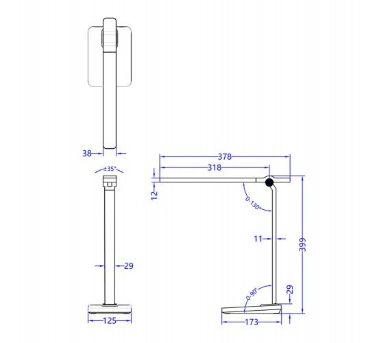 ΦΩΤΙΣΤΙΚΟ ΓΡΑΦΕΙΟΥ LED BLAIN PRO HM4448.07 ΓΚΡΙ ΧΡΩΜΑ ABS 17,3x12,5x39,9Υεκ.