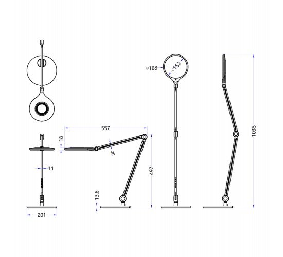 ΦΩΤΙΣΤΙΚΟ ΓΡΑΦΕΙΟΥ LED BLAIN PRO HM4452.09 ΧΡΥΣΟ ΧΡΩΜΑ ABS 55,7x49,7Υεκ.