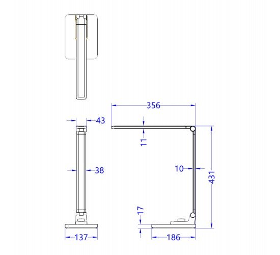 ΦΩΤΙΣΤΙΚΟ ΓΡΑΦΕΙΟΥ LED BLAIN PRO HM4458.08 ΑΣΗΜΙ ΒΑΣΗ ABS-ΑΣΗΜΙ ΜΠΡΑΤΣΑ ΑΛΟΥΜΙΝΙΟΥ 35,6x43,1Υεκ