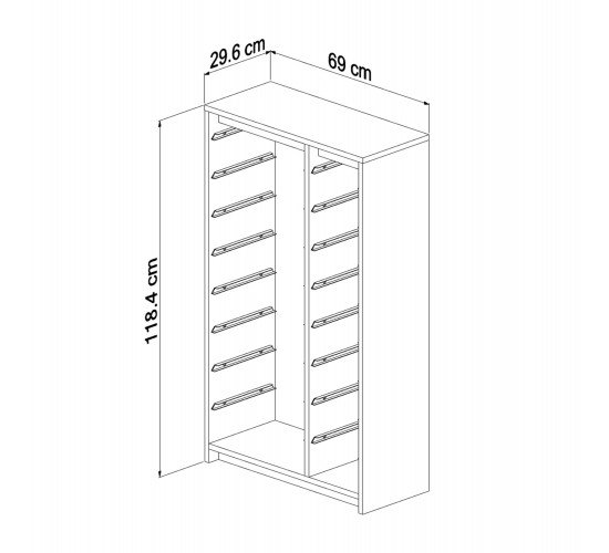 ΣΥΡΤΑΡΙΕΡΑ SANI HM18202.03 ΜΕΛΑΜΙΝΗ SONAMA-14 ΛΕΥΚΑ ΣΥΡΤΑΡΙΑ P.E. 69x29,6x112,2Υεκ