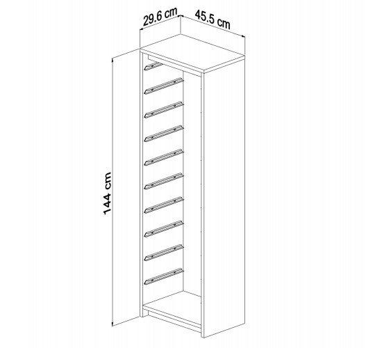 ΣΥΡΤΑΡΙΕΡΑ SANI HM18205.03 ΜΕΛΑΜΙΝΗ ΣΕ SONAMA-ΛΕΥΚΑ ΣΥΡΤΑΡΙΑ P.E. 45,5x29,6x144Υεκ.