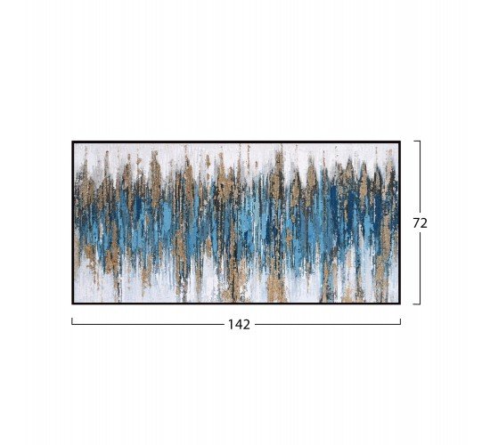 ΠΙΝΑΚΑΣ ΤΟΙΧΟΥ ABSTRACT (ΜΠΛΕ) HM4574.02 ΜΕ ΚΟΡΝΙΖΑ ΜΑΥΡΗ-ΚΑΜΒΑΣ 142x4.5x72Υεκ