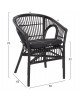 ΠΟΛΥΘΡΟΝΑ DAMPAR HM9929.03 RATTAN & ΜΑΞΙΛΑΡΙ ΣΕ ΜΑΥΡΟ 58x63x79Υεκ.