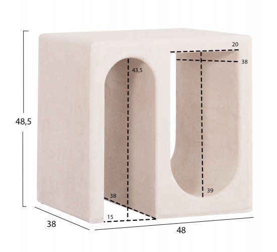 ΤΡΑΠΕΖΙ ΣΑΛΟΝΙΟΥ ΣΕΙΡΑ SANTORINI HM18070 MDF ΣΕ ΥΠΟΛΕΥΚΟ ΧΡΩΜΑ 48x38x48,5Υεκ.