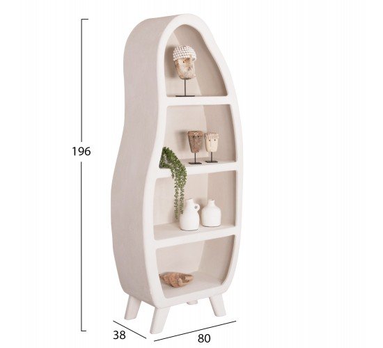 ΡΑΦΙΕΡΑ ΣΕΙΡΑ SANTORINI HM18067 MDF ΣΕ ΥΠΟΛΕΥΚΟ ΧΡΩΜΑ 80x38x196Υεκ.