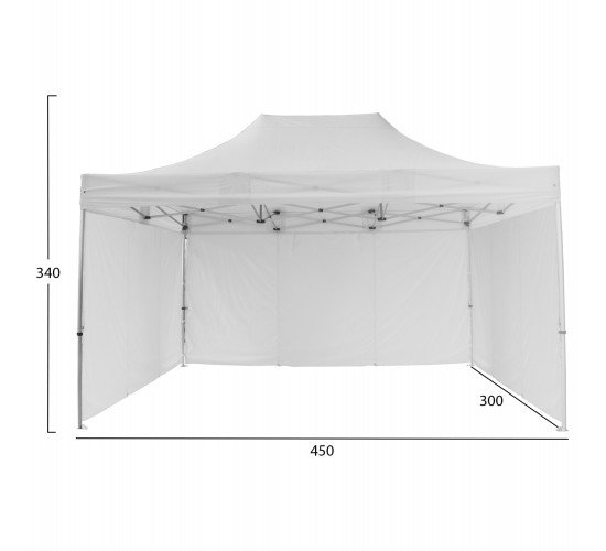 GAZEBO ΕΠΑΓΓΕΛΜΑΤΙΚΟ ΒΑΡΕΩΣ ΤΥΠΟΥ CRESSEN HM21098.01 ΠΤΥΣΣΟΜΕΝΟ ΑΛΟΥΜΙΝΙΟΥ 3x4,5x3,4Yμ