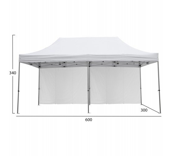 GAZEBO ΕΠΑΓΓΕΛΜΑΤΙΚΟ ΒΑΡΕΩΣ ΤΥΠΟΥ CRESSEN HM21099 ΠΤΥΣΣΟΜΕΝΟ ΑΛΟΥΜΙΝΙΟΥ 3x6x3,4Yμ